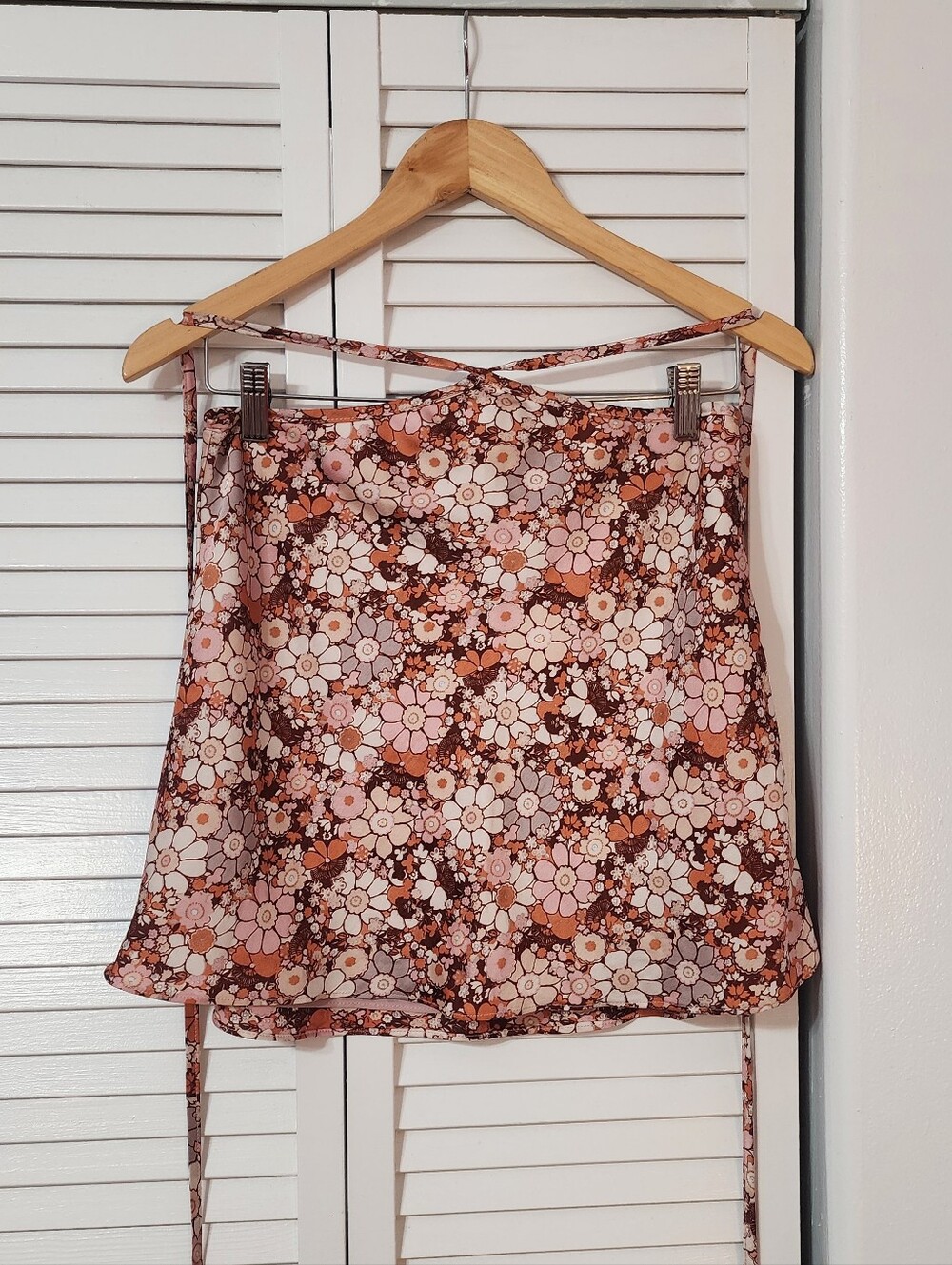Cotton Candy LA- Pink & Brown Floral A-Line Skirt - Picture 2 of 15